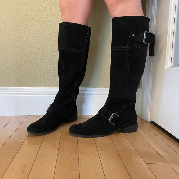 Nine West Shoes Nine West Knee High Suede Boot With Buckle Detail Size 8m Poshmark